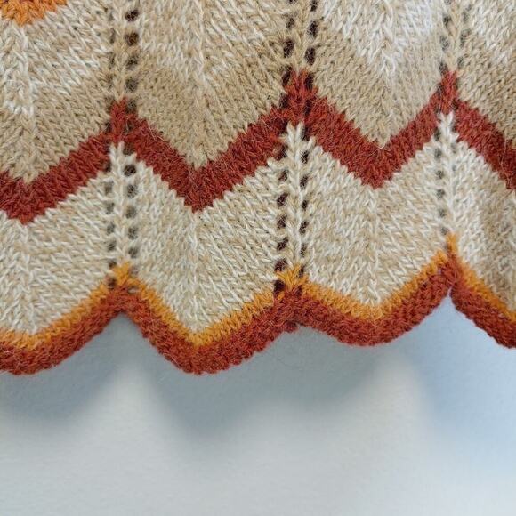 Lineamaglia Made in Italy Open Front Chevron Zig Zag Knit Cardigan Sz M Alpaca - Picture 5 of 8